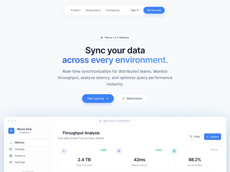 Preview for Cloud Orchestration SaaS Landing Page Template