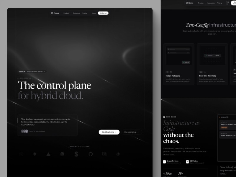 Preview for Nexus Cloud Orchestration Landing Page Template