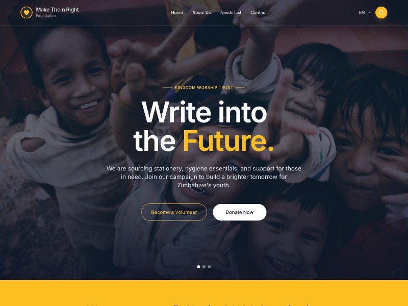 Preview for Non-Profit Charity Landing Page Template