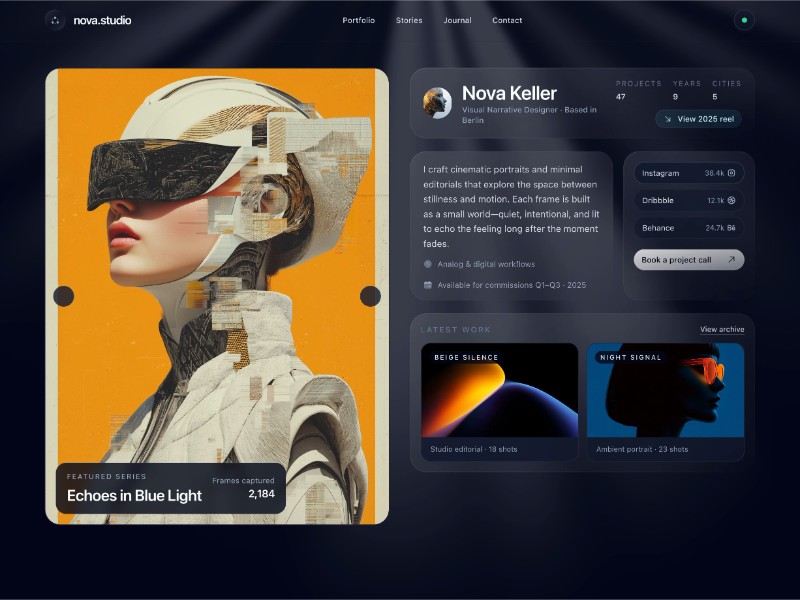 Preview for Visual Narrative Designer Portfolio Template
