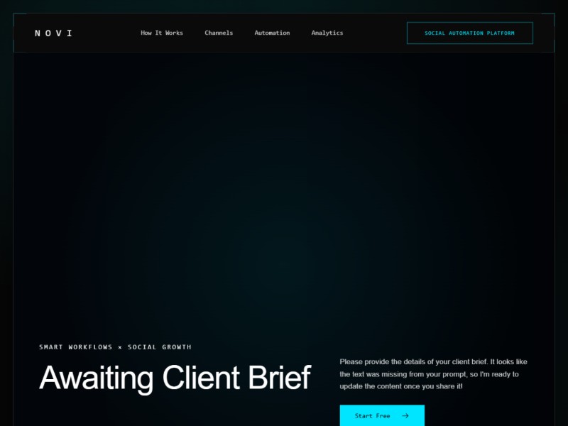 Preview for Novi Social Automation Platform Template