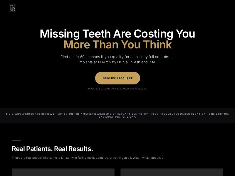 Preview for Dental Implant Quiz Landing Page Template