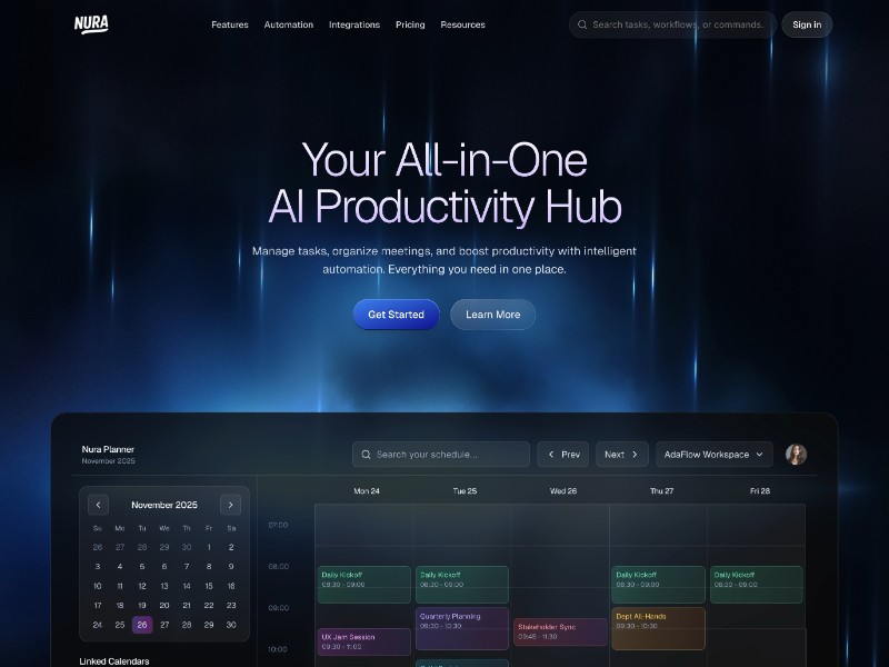 Preview for AI Productivity Hub Landing Page Template