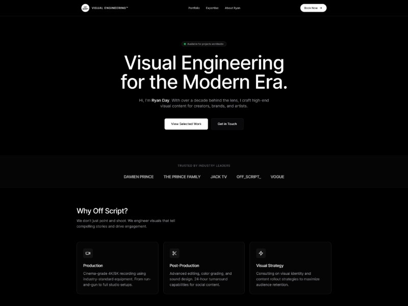 Preview for Off Script Visual Engineer Portfolio Template