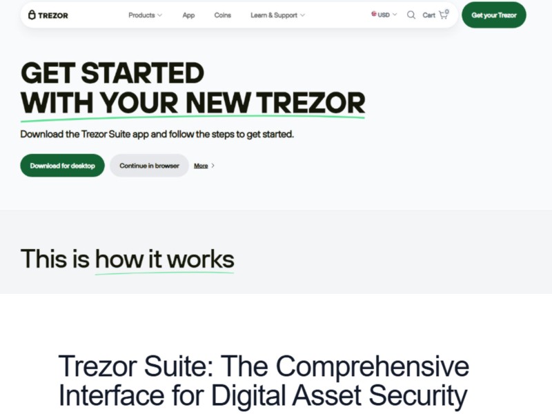 Preview for Official Trezor Suite — Desktop & Web App for Hardware Wallets