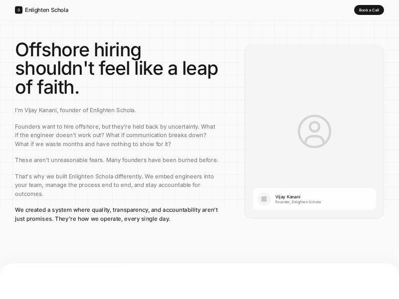 Preview for Offshore Hiring Services Landing Page Template