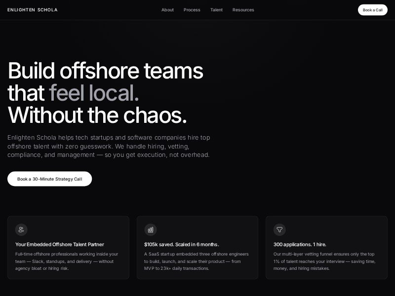 Preview for Offshore Talent Agency Landing Page Template