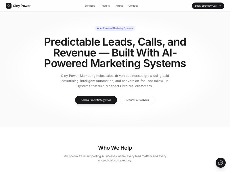 Preview for Oley Power AI Agency 