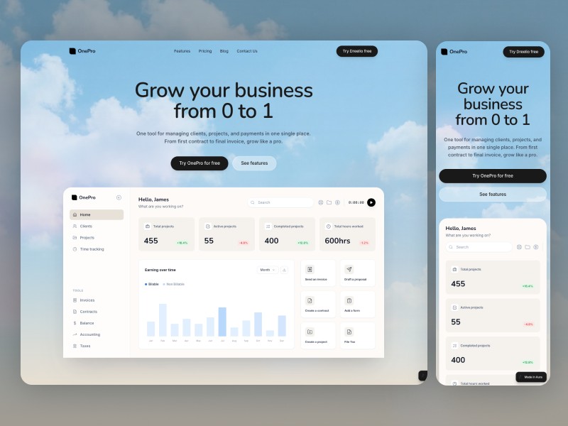 Preview for Freelance Platform Landing Page Template