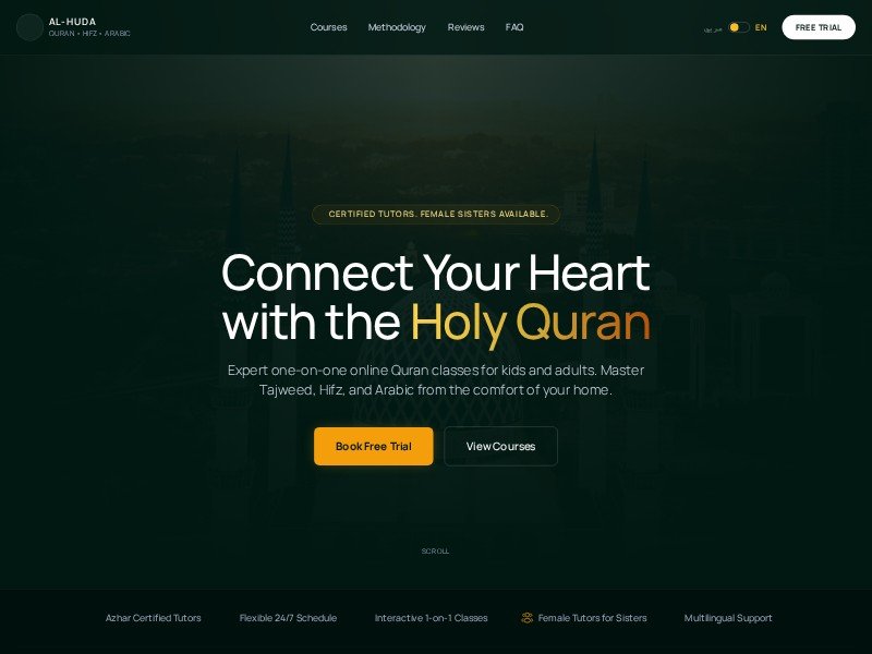 Preview for Online Quran Academy Landing Page Template