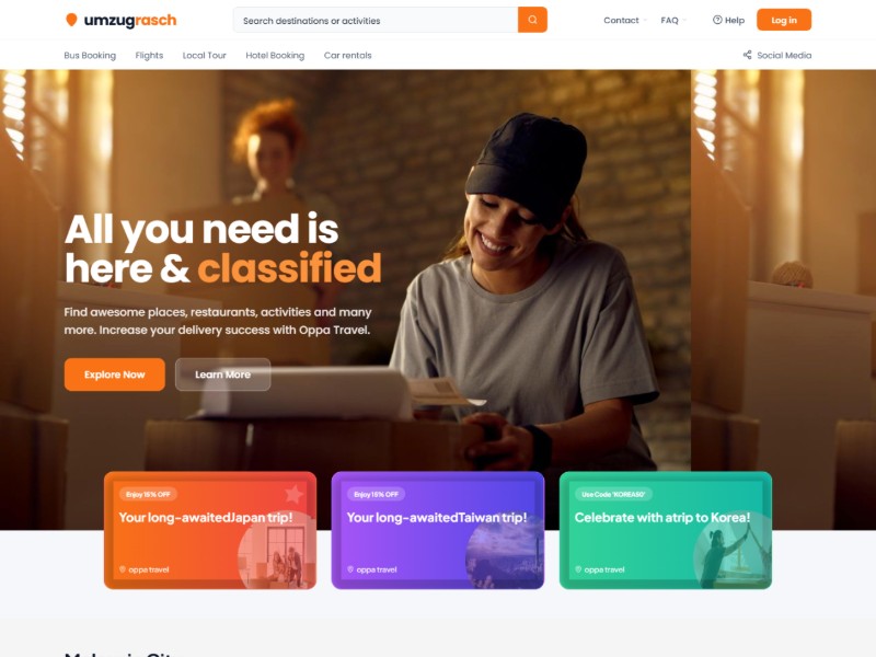 Preview for Travel Booking Landing Page Template