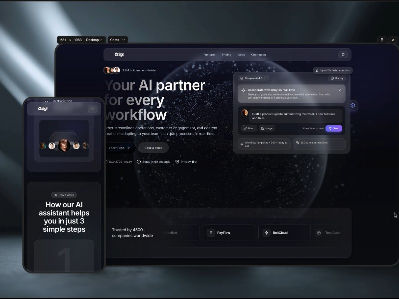 Preview for Orbyt AI Teammate Landing Page Template
