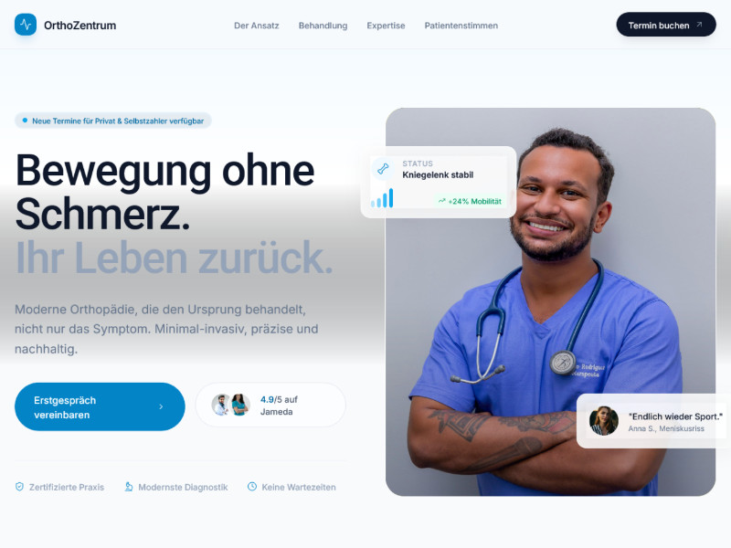 Preview for Orthopedic Clinic Landing Page Template
