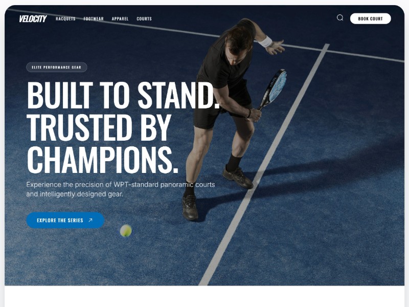 Preview for Padel Club E-commerce Landing Page Template