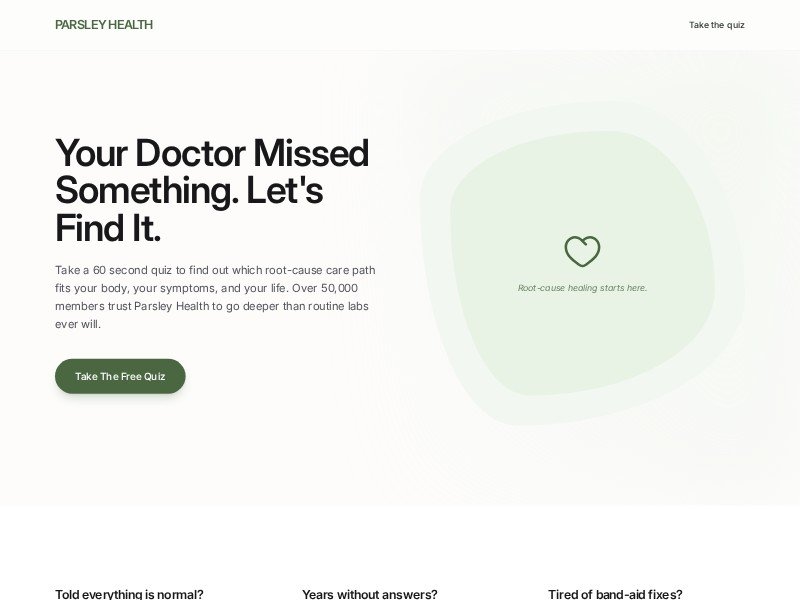 Preview for Health Quiz Landing Page Template