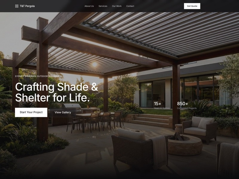 Preview for Pergola Builder Landing Page Template
