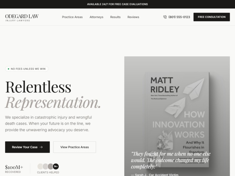 Preview for Personal Injury Law Firm Landing Page Template