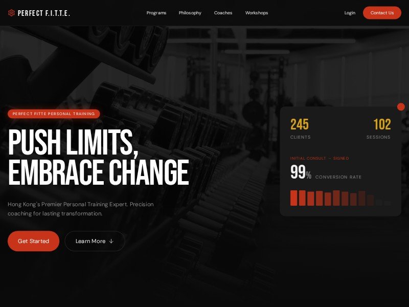 Preview for Perfect FITTE Personal Training Landing Page Template