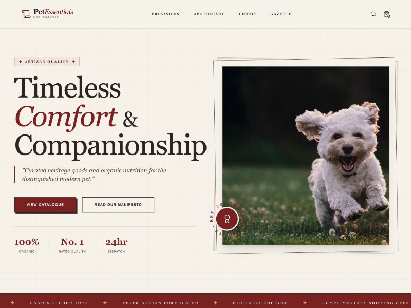 Preview for PetEssentials Vintage E-Commerce Landing Page Template
