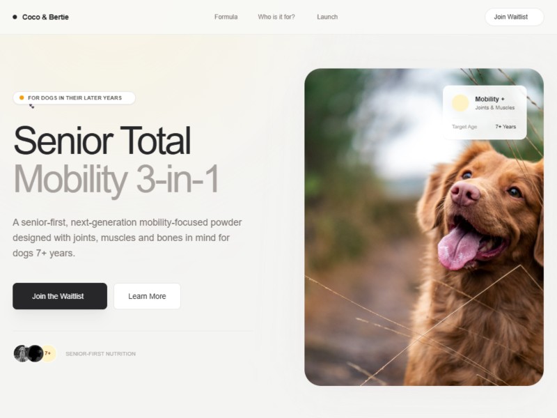 Preview for Pet Supplement Landing Page Template