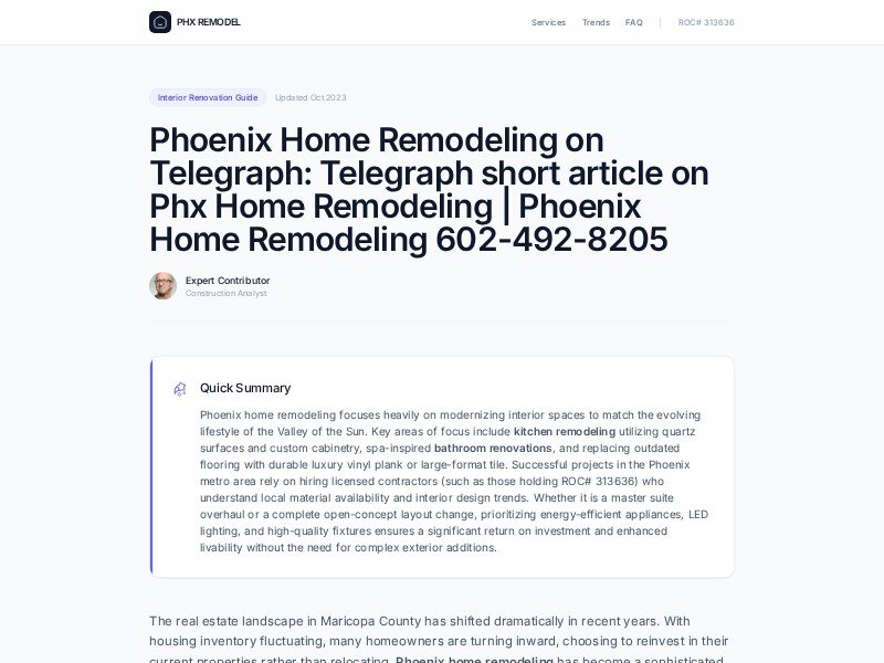 Preview for Phoenix Home Remodeling on Telegraph | Phoenix Home Remodeling 602-492-8205