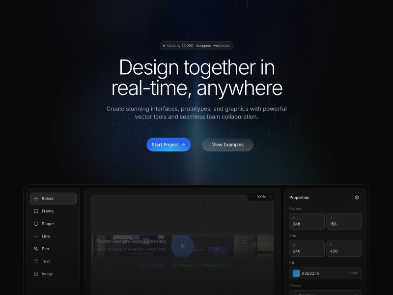 Preview for PixelCraft Design Collaboration Landing Page Template