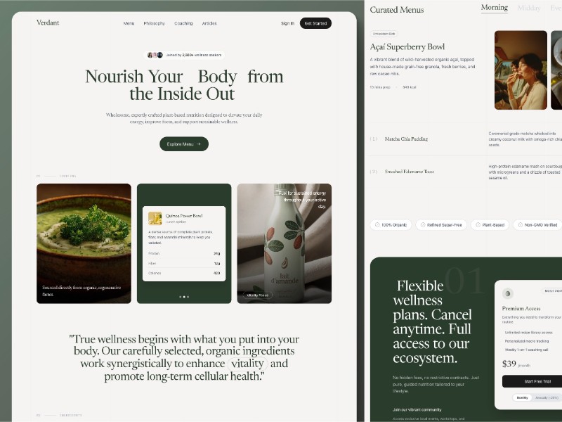 Preview for Verdant Plant-Based Wellness Landing Page Template