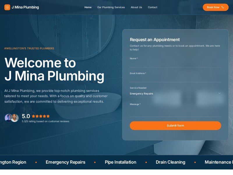 Preview for Plumbing Services Landing Page Template