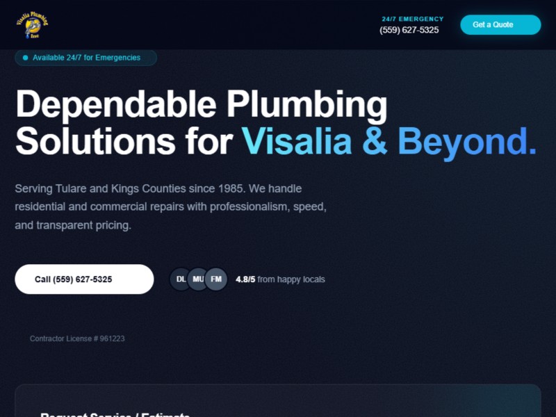Preview for Plumbing Services Landing Page Template