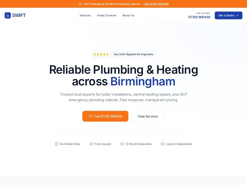 Preview for Plumbing Services Landing Page Template