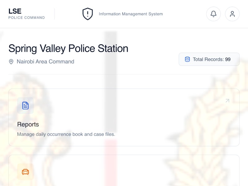 Preview for Police Service Dashboard UI Template