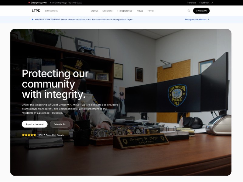 Preview for Lakewood Township Police Department Sample