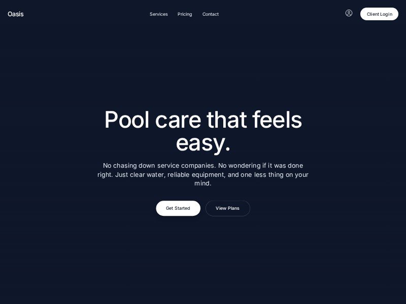 Preview for Pool Service Landing Page Template