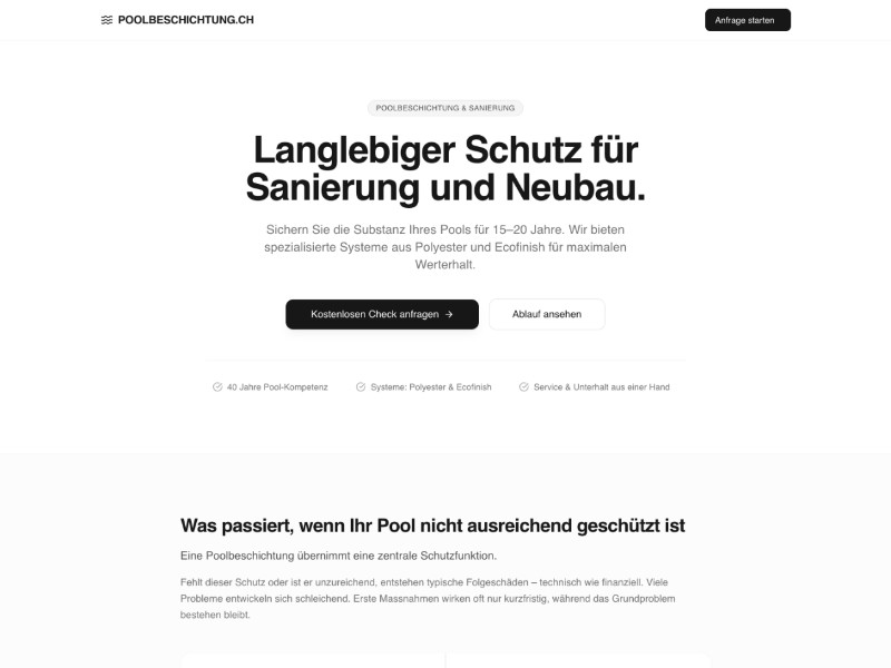Preview for Poolbeschichtung Service Landing Page Template