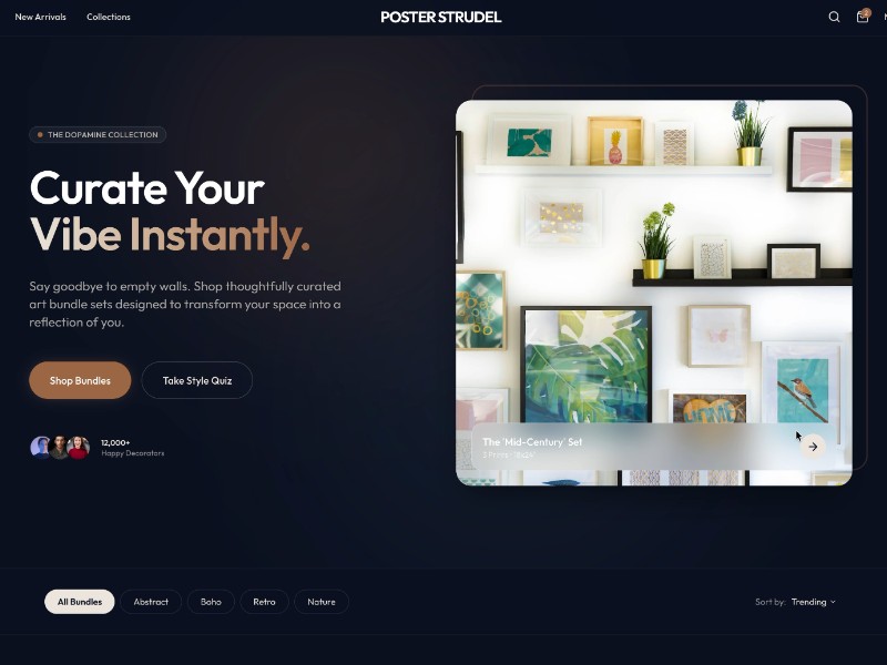 Preview for Poster Strudel E-Commerce Landing Page Template