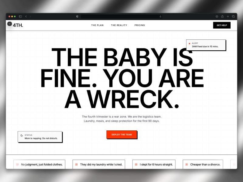 Preview for Postpartum Logistics Landing Page Template