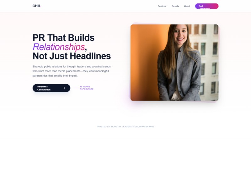Preview for PR Consulting Agency Landing Page Template