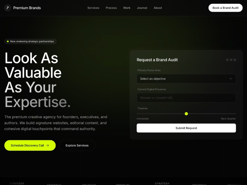 Preview for Premium Brand Agency Landing Page Template