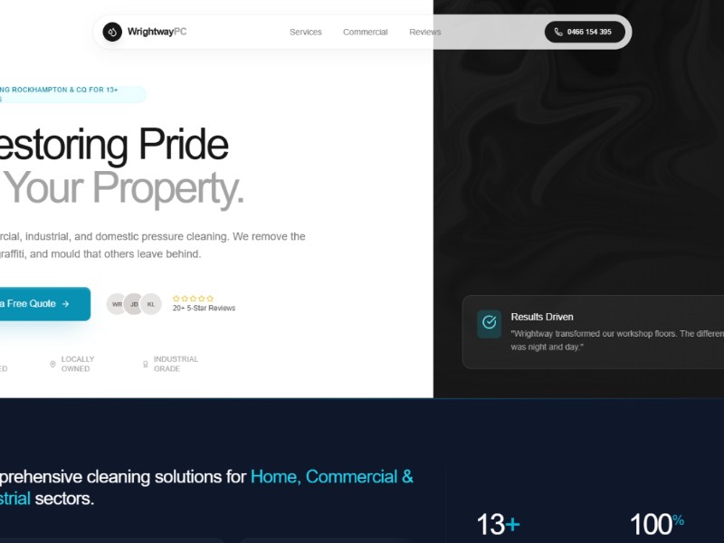 Preview for Pressure Cleaning Service Landing Page Template