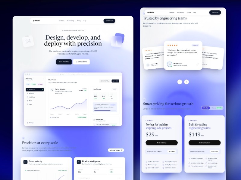 Preview for Prism SaaS Landing Page Template