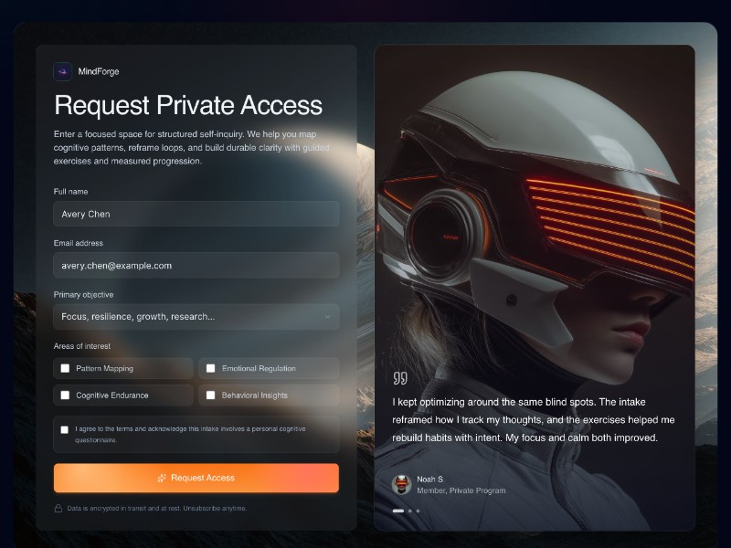 Preview for MindForge Private Intake Form Template