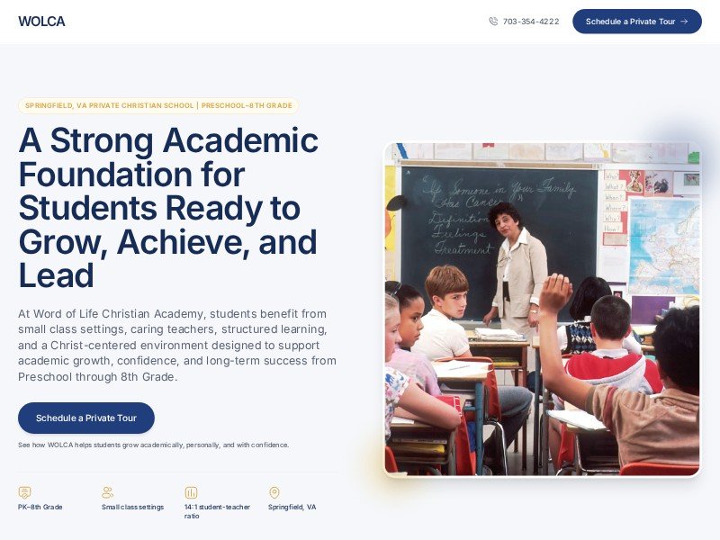 Preview for Christian School Landing Page Template
