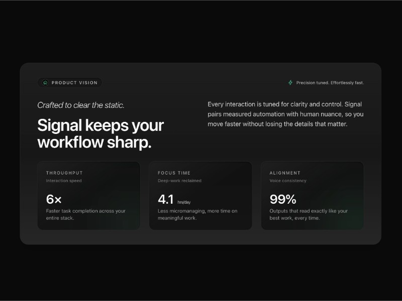 Preview for Signal Metrics Panel Landing Page Template