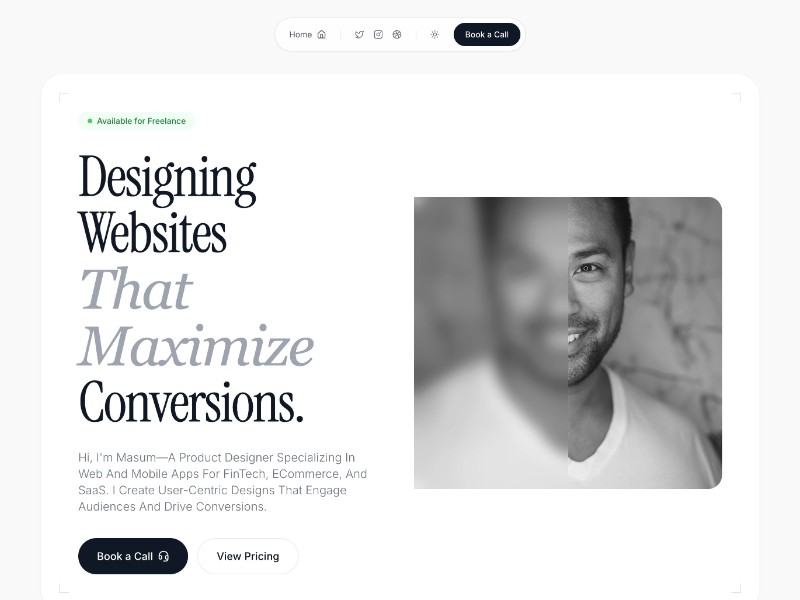 Preview for Product Designer Portfolio Landing Page Template