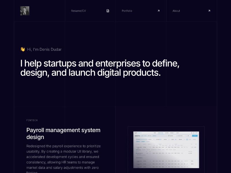 Preview for Product Designer Portfolio Template