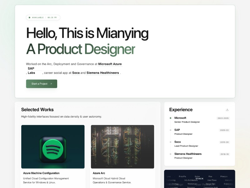 Preview for Product Designer Portfolio Website Template