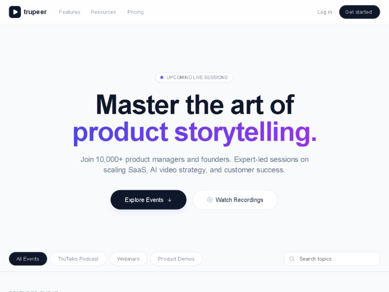 Preview for Trupeer Events Landing Page Template