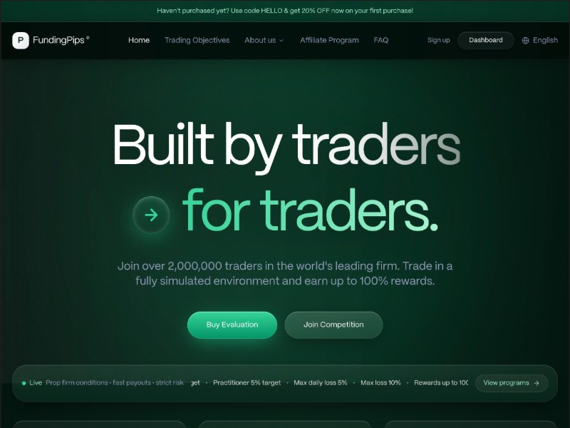 Preview for FinTech Prop Trading Landing Page Template