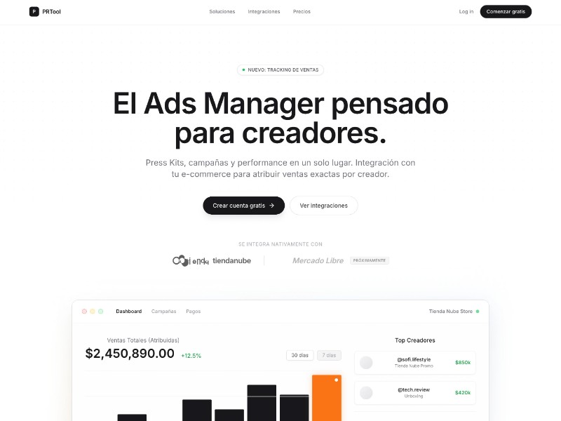 Preview for PRTool SaaS Landing Page Template