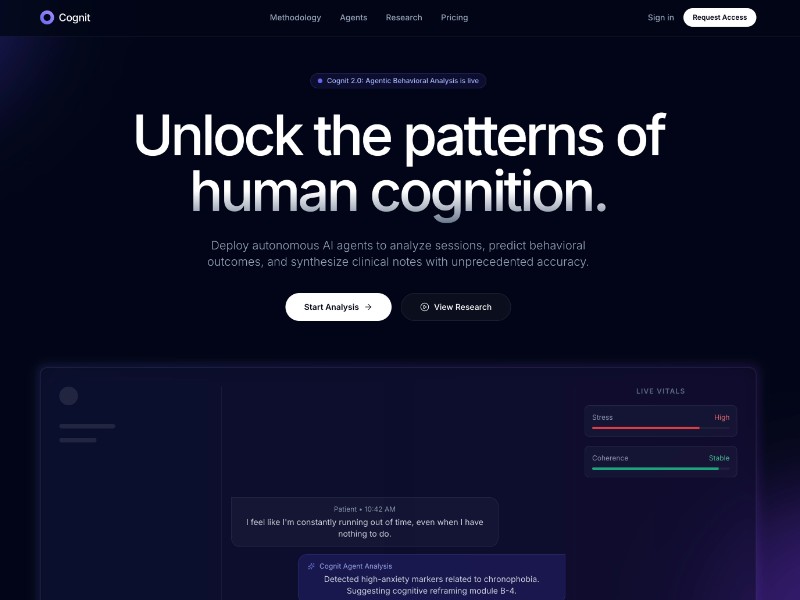 Preview for Cognit Psychology AI SaaS Landing Page Template